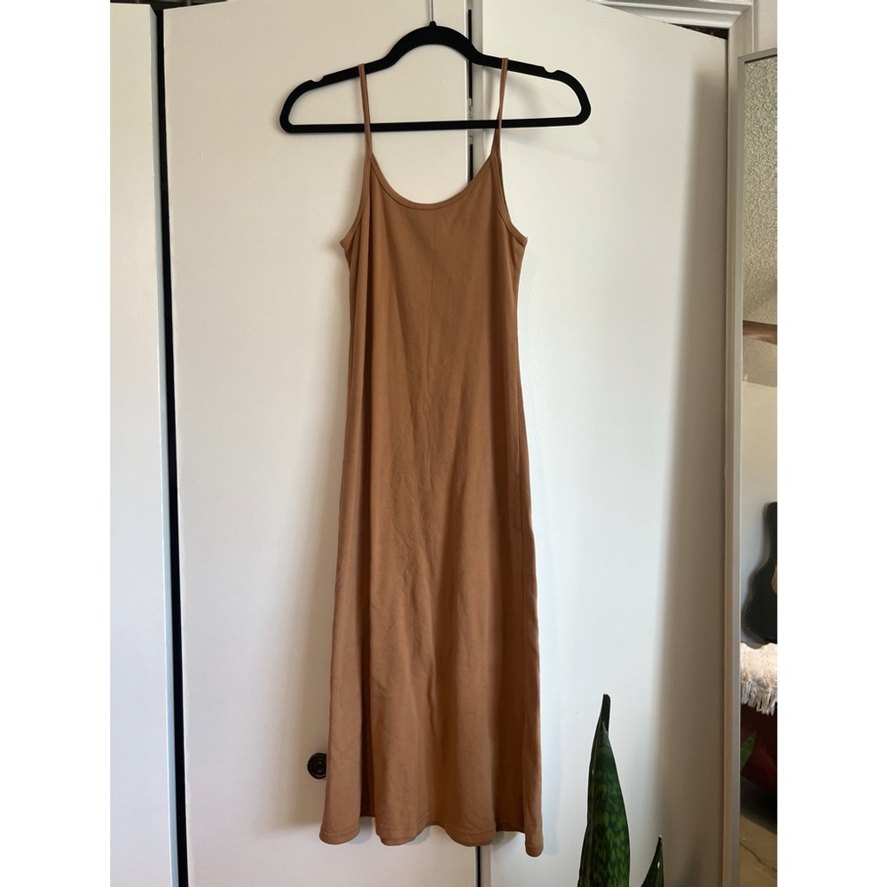Tan colored knit dress
